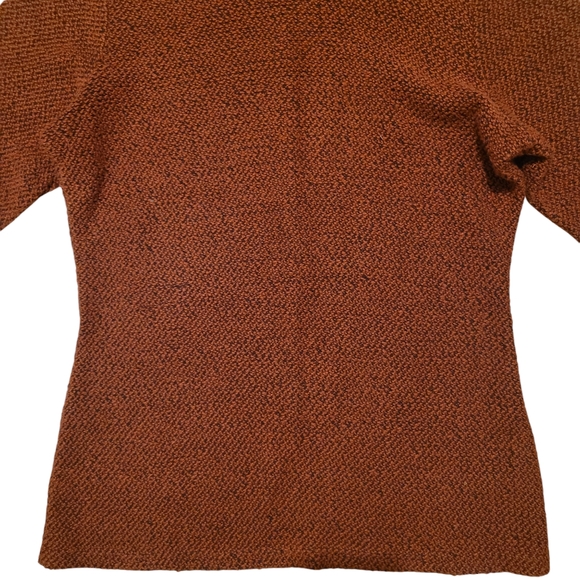 Merrell Orange Asymmetrical Button-up Turtleneck Longsleeve Sweater, Size S - Picture 2 of 10